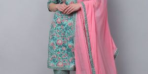 Cotton Long Kurti with Pant and Dupatta