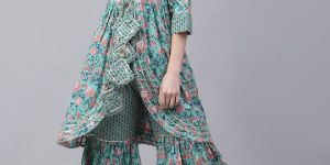 Pure Cotton Designer Kurti with Sharara