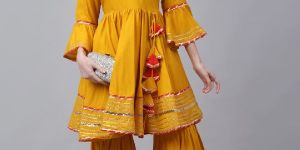 Rayon Short Kurti with Sharara