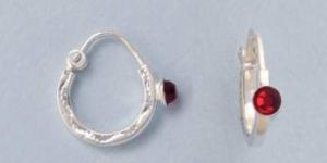 925 Sterling Silver CZ Hoop Earrings