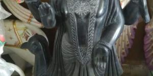 Marble Shani Dev Statue with Crow