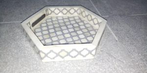 Bone Inlay Hexagon Tray
