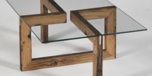 Industrial Glass Top Table