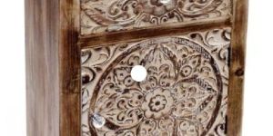Wooden Carving Bedside Table