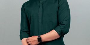 Mens Green Short Kurta