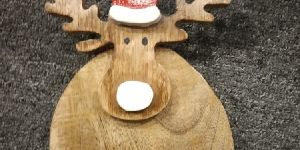 Wooden Reindeer Face