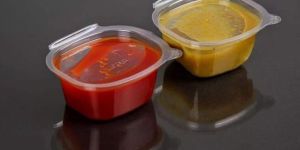 PET Plastic Hinge Sauce Dip Container