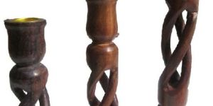Wooden Pillar Candle Stand