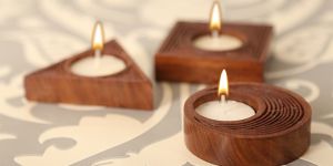 Wooden Tea Light Candle Holder