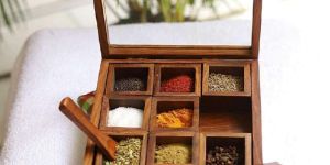 Small Wooden Spice Box