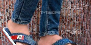 Mens DCL202 Red Denim Slippers