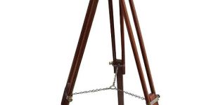 Brass Double Barrel Telescope with Wooden Tripod Stand