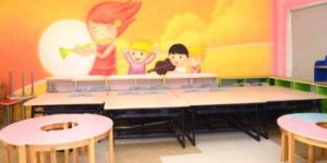 School Cartoon Wall Painting Artist