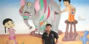School Cartoon Wall Painting Images
