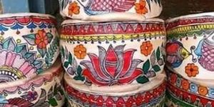 Handmade Madhubani Painting Silk Paag