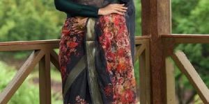 Pure Linen Digital Print Saree