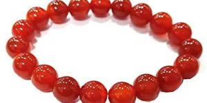 Carnelian Gemstone Round Bead Bracelet Semi Precious Gemstone for Good Luck