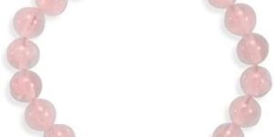 Natural Pink Rose Quartz Round Bead Bracelet for Reiki Healing and Crystal Healing Stones