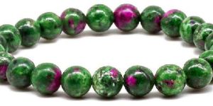 Natural Ruby Zoisite Stone Bracelet 8 Mm Beads Lab Stretchable Elastic Bracelet Ruby Zoisite Crystal