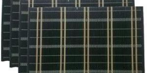 Black Check Design Bamboo Dining Table Mat