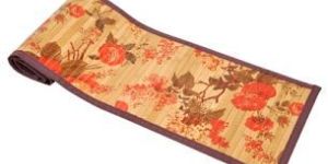 Rose Flower Print Bamboo Dining Table Mat and Runner Set