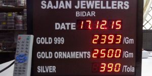 LED Jewellery Rate Display Board