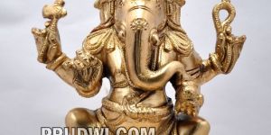 Bronze ganesha statue 8 inch height - 3Kg