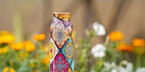 Meena Printed Copper Bottle Set
