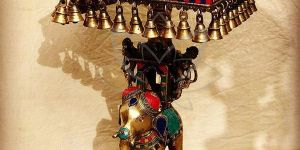 Stone Crafted Brass Stool