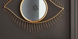 Eye Shape Metal Glass Wall Mirror