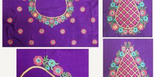 Purpul Blouse Maggam Work