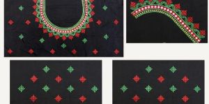 Black Saree Blouse Kutch Work