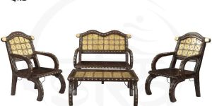 2 Seater Brass Block Sofa Set