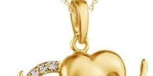 Gold Diamond Elephant Necklace