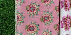 Banarasi Semi Katan Silk with Leaf Flowers Meena Weaved Brocade Fabric