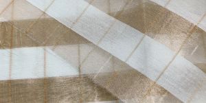 Dyeable Pure Chanderi Silk with Gold Tissue Zari Checks Weave Fabric