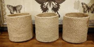 Beige Classic Jute Planter Multipurpose Basket