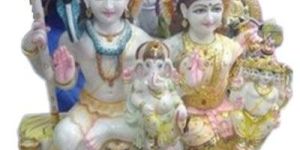 2.6 Feet Marble Shiv Parivar Statue