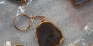 Agate Coaster Keychain