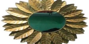 Metal Leaves Wall Mirror