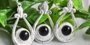 Silver Black Bohemian Onyx Pendant