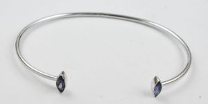 Silver Iolite Bangles