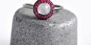 Victorian Moonstone Halo Ring