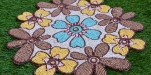 Beaded Hand Embroidered Table Runner