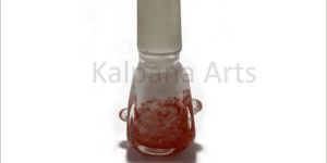 19 mm White & Red Color Frit Square Shape Male Glass Bowl