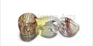 Silver Fumed outside Twisted Glass Hand Pipe