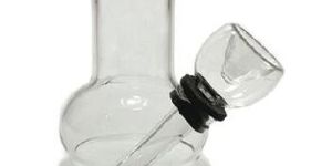 Square Shape Clear Glass Bong with Down Stem