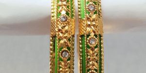 Gold Platted Plastic and Metal Bangles