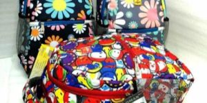 Printed Flower Backpack School Bag