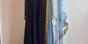 Pleasant Neavy Blue Coloured Georgette Gown